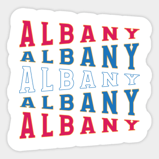 TEXT ART USA ALBANY Sticker